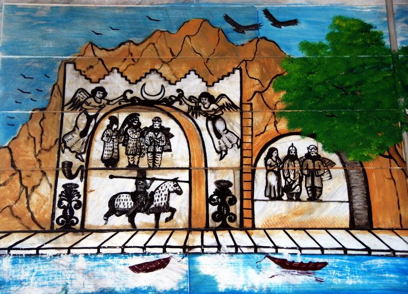 6500-喀曼夏-塔克波斯坦石刻群-餐廳壁畫