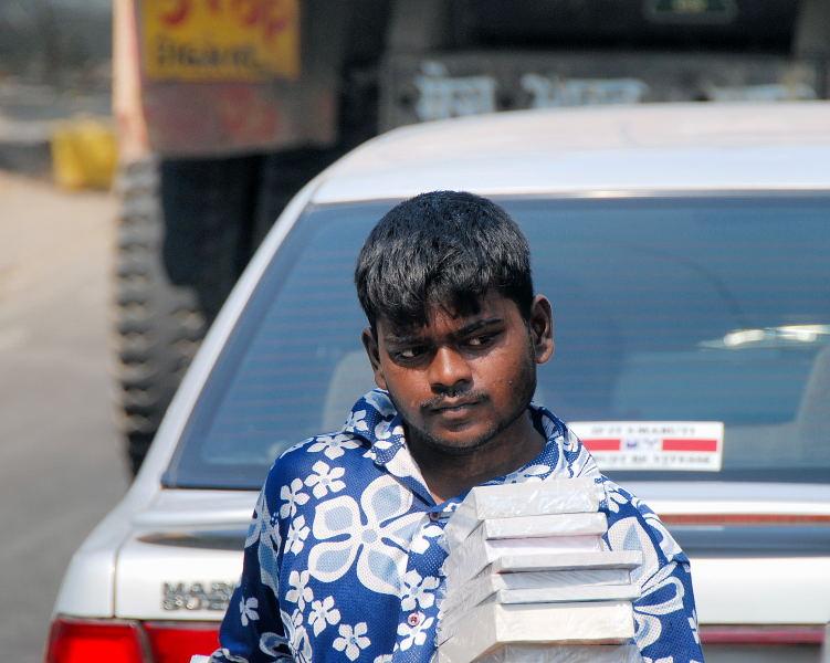1042-孟買-塞車的攤販