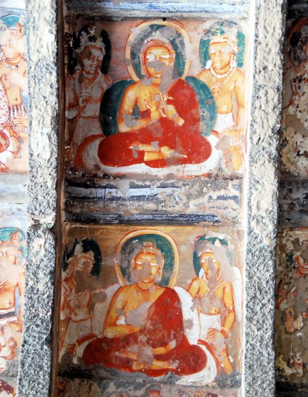 3017-阿姜塔石窟-10號洞窟石柱壁畫(西元前2世紀).JPG