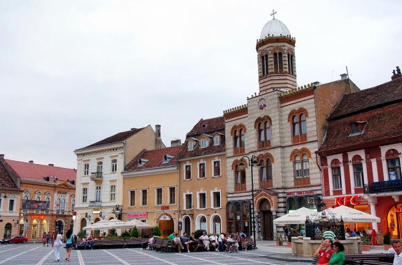 1659-布拉索夫-黃昏的市政廳廣場.JPG