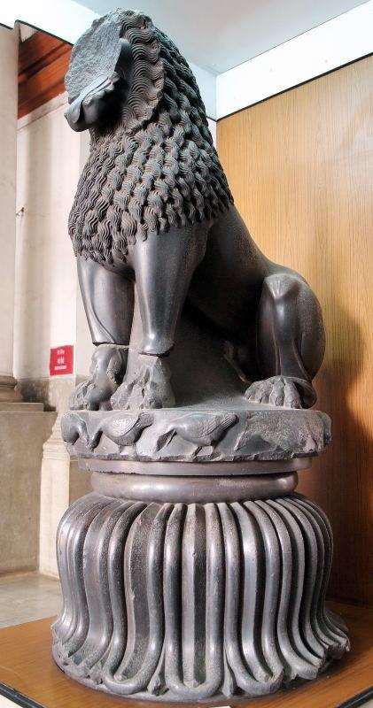 1189-印度博物館-佛教古文物-蓮花獅.JPG
